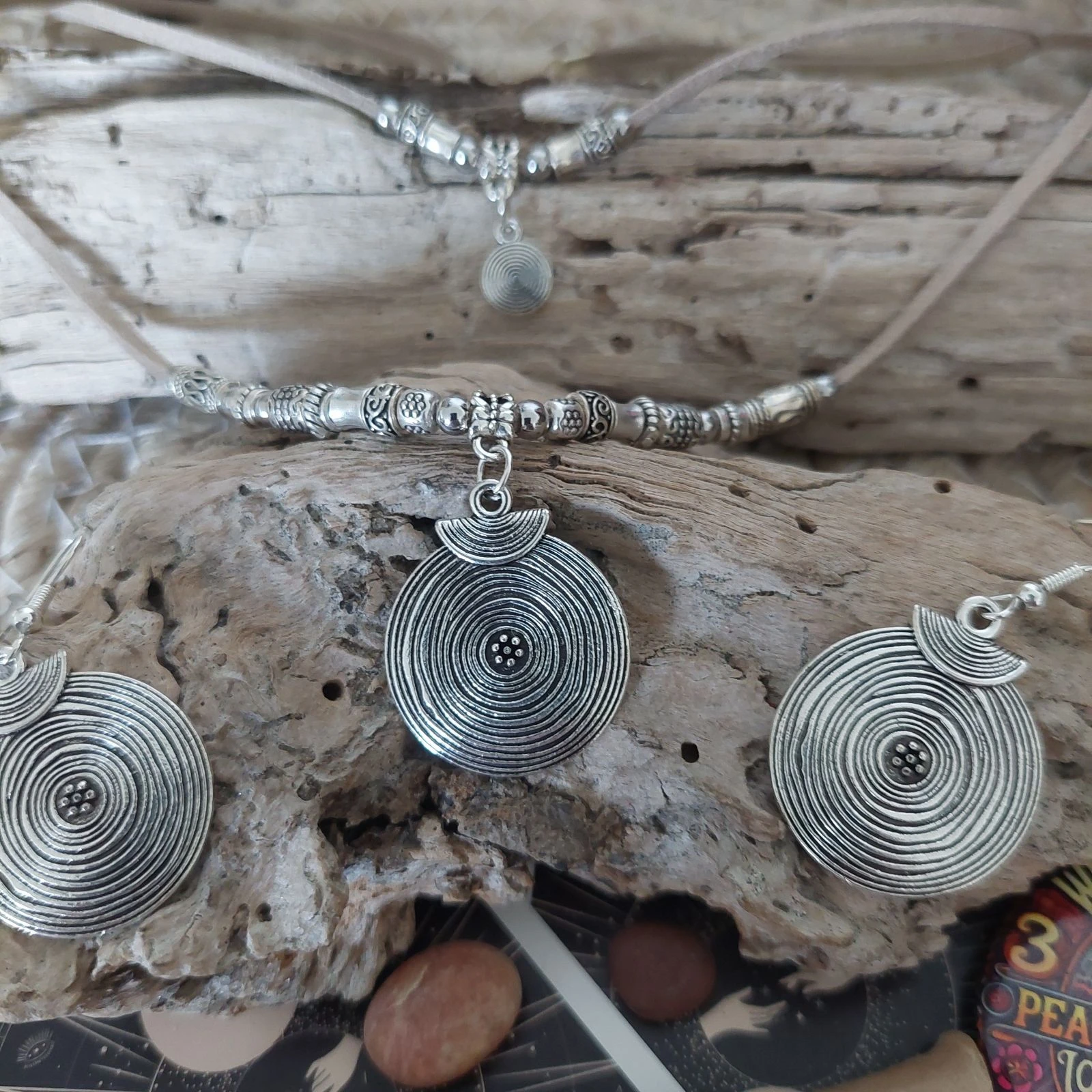 Conjunto boêmio de duas voltas, círculo maia infinito, bege – photo 4